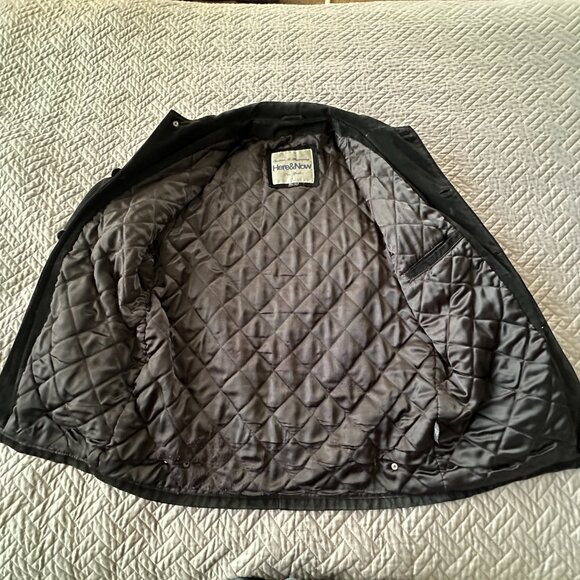 Vintage men's hip-length suede winter car coat, black, XL, good condition - Picture 3 of 3